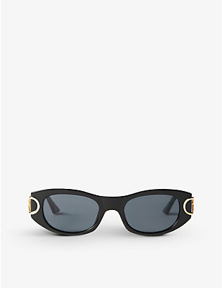 MISSOMA: Missoma x Le Specs LSP-G-SN4-BLK-NS Hydrus oval-frame recycled-plastic sunglasses