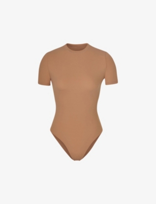 Buy SKIMS Brown Seamless Sculpt Scoop Neck Thong Bodysuit for Women in  Saudi