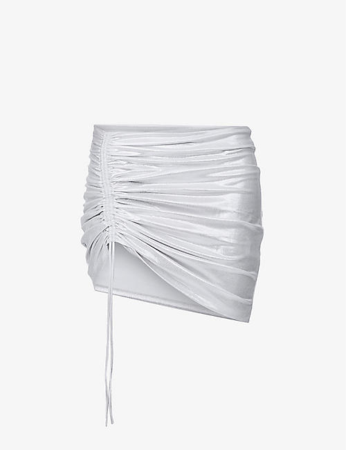 ROTATE SUNDAY: Margaritta metallic stretch-woven mini skirt