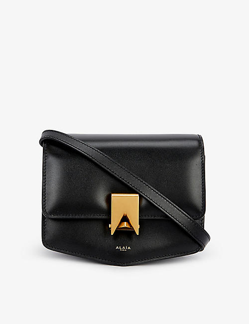 ALAIA: Le Papa logo-clasp leather shoulder bag