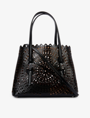 Alaïa Alaia Noir Mina Laser-cut Leather Tote Bag In Black