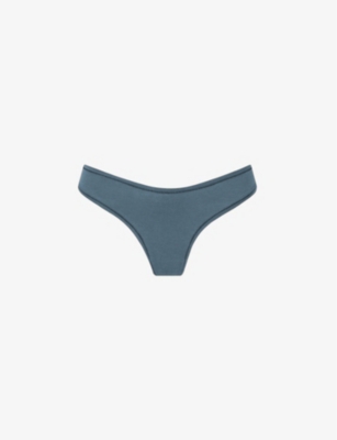 SKIMS Stretch Cotton Dipped Thong in Mykonos