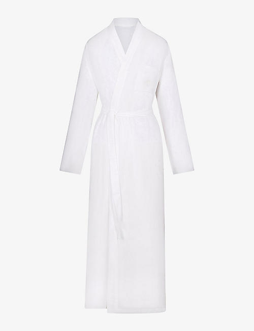SKIMS: Hotel self-tie cotton-blend robe