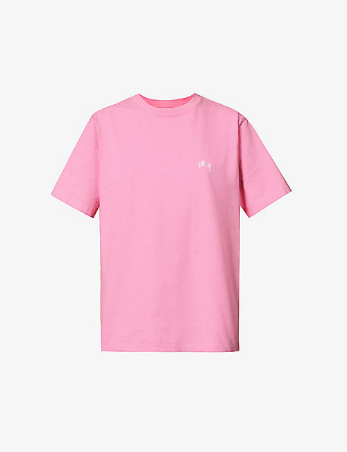 STUSSY: Stock logo-embroidered cotton T-shirt