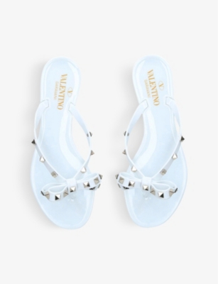 VALENTINO GARAVANI: Rockstud-embellished rubber flip-flops