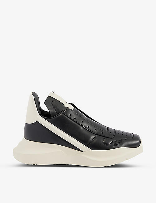 RICK OWENS: Geth leather high-top trainers