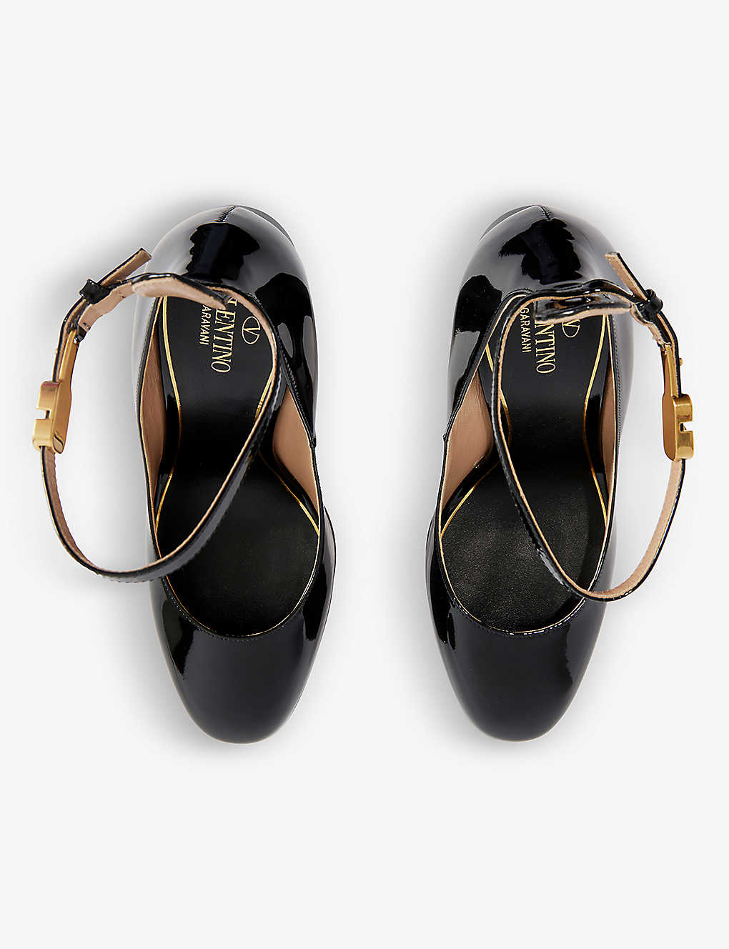 VALENTINO GARAVANI Tan Go patent leather platform courts