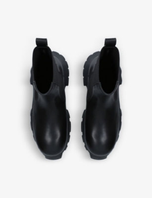 Shop Rick Owens Men's Black Lug-sole Leather Ankle Boots