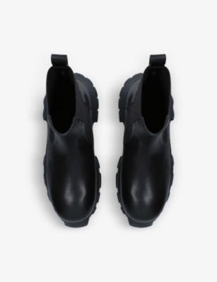 Rick Owens Mens Black Lug-sole Leather Ankle Boots In Black