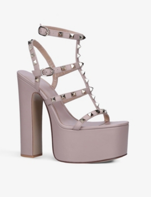 VALENTINO GARAVANI Rockstud studded leather heeled platform sandals