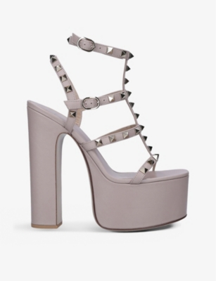 VALENTINO GARAVANI Rockstud studded leather heeled platform sandals