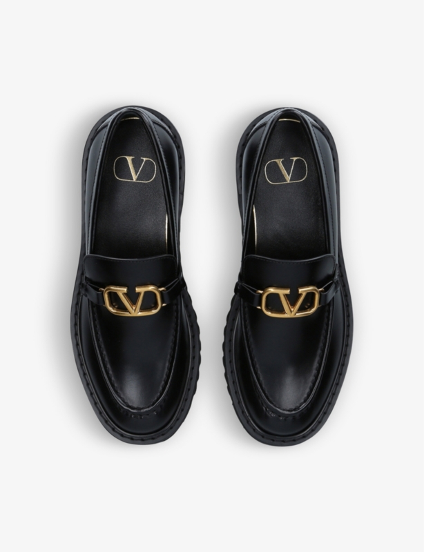 VLOGO logo-embellished leather loafers