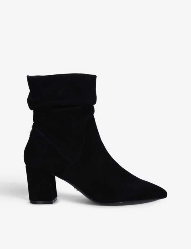 Admire slouchy pointed-toe suede ankle boots