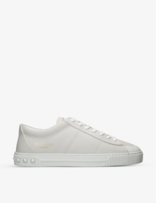 VALENTINO GARAVANI: City Planet rockstud-embossed leather low-top trainers