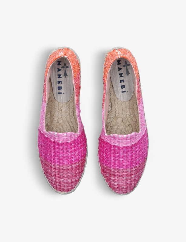 MANEBI - Suede Double Sole Espadrilles Black