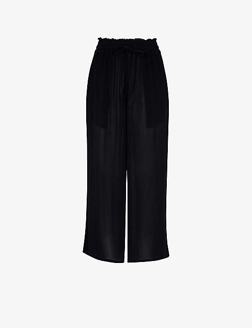 WHISTLES: Imogen elasticated-waist relaxed-fit wide-leg high-rise woven trousers