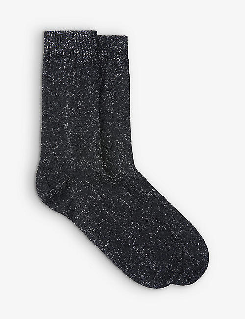 THE WHITE COMPANY: Metallic-sparkle woven socks