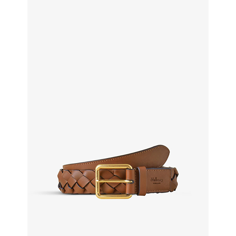 Mulberry Womens Tan Heritage Braided Leather Belt