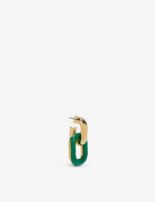 MULBERRY: Chain-link gold-plated brass hoop earrings