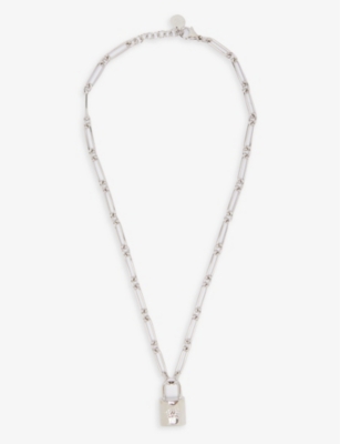 MULBERRY: Padlock silver-plated brass pendant necklace