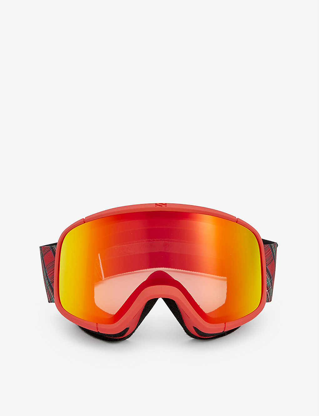 Erl Mens Plaid X Salomon Plaid-pattern Acetate Ski Goggles In Orange