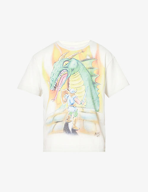 ERL: Dragon-print cotton-jersey T-shirt