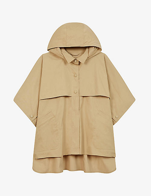REISS: Bettie hooded water-repellent shell cape 6-12 years