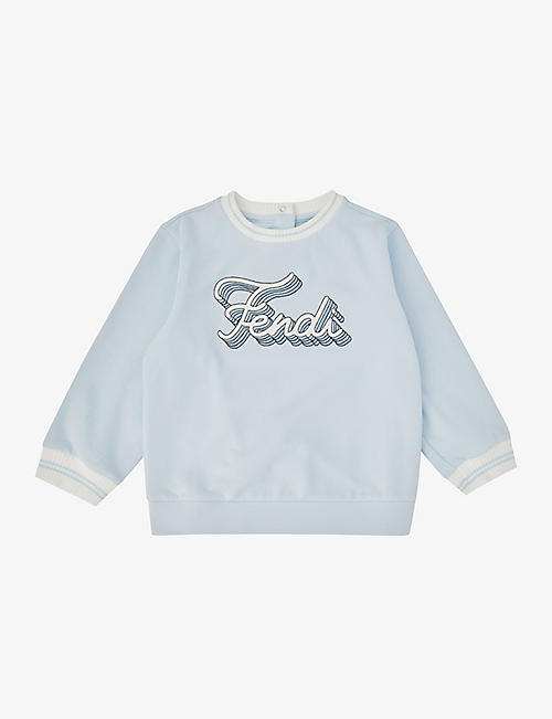 FENDI: Logo-print stretch-cotton sweatshirt 6-24 months
