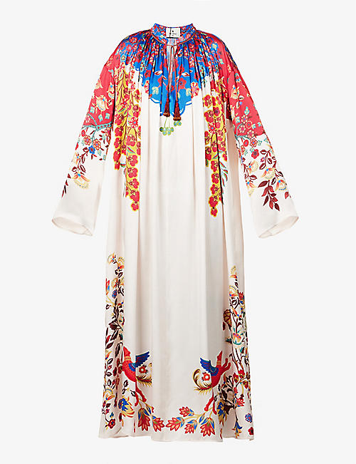 ETRO: Abito floral-print silk maxi dress
