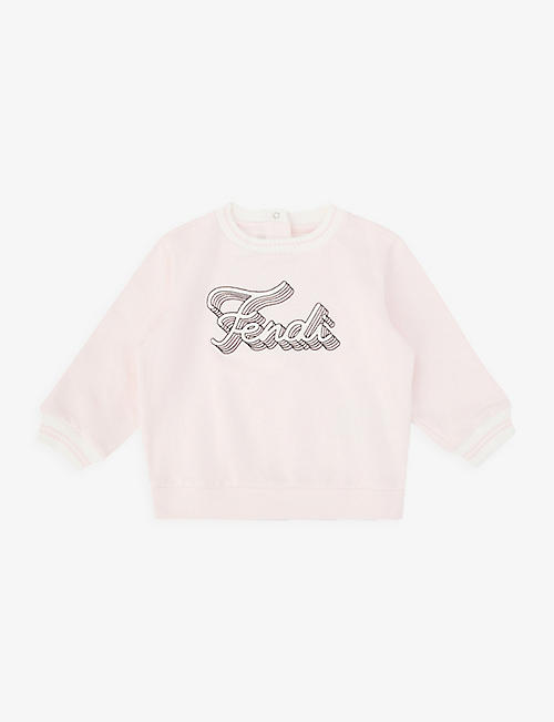 FENDI: Logo-embroidered stretch-cotton sweatshirt 6-24 months