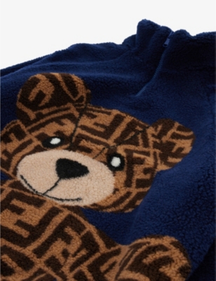 FENDI Bear-intarsia teddy woven sweatshirt 10-14 years