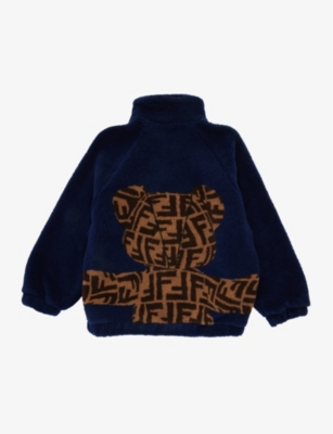 FENDI Bear-intarsia teddy woven sweatshirt 10-14 years