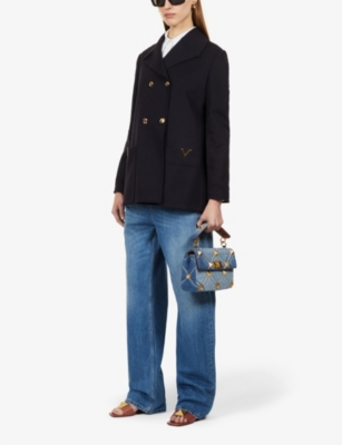 VALENTINO Caban logo-appliqué wool and cashmere blend jacket