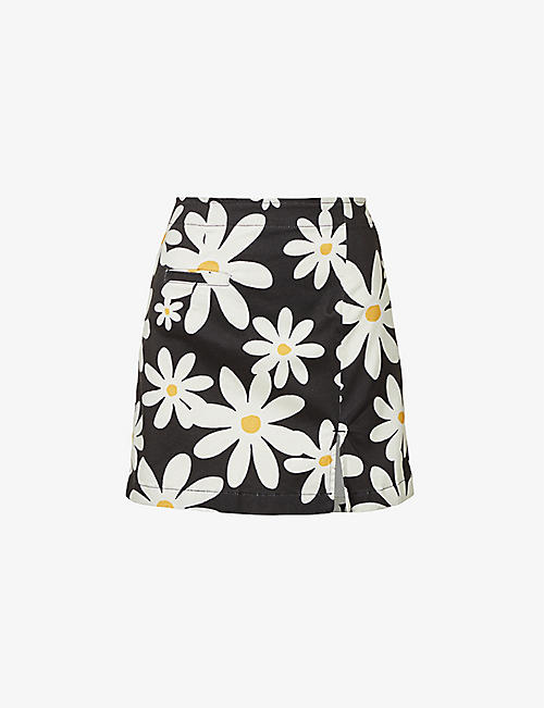 REFORMATION: Freda floral-print stretch-cotton mini skirt