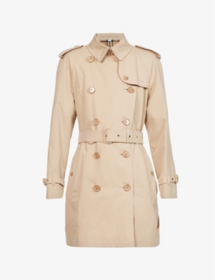 SAINT LAURENT Belted double-breasted cotton-twill trench coat