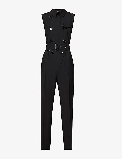 BURBERRY: Maryse double-breasted sleeveless wool-blend jumpsuit