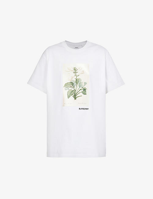BURBERRY: Carrick printed-appliqué cotton T-shirt