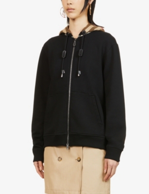 BURBERRY Check-print cotton hoody