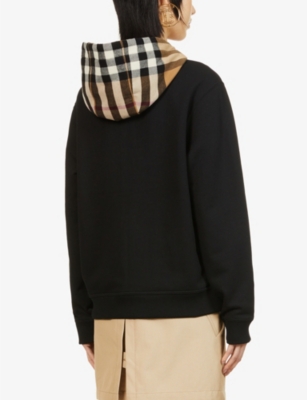 BURBERRY Check-print cotton hoody