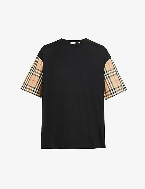 BURBERRY: Carrick checked cotton T-shirt