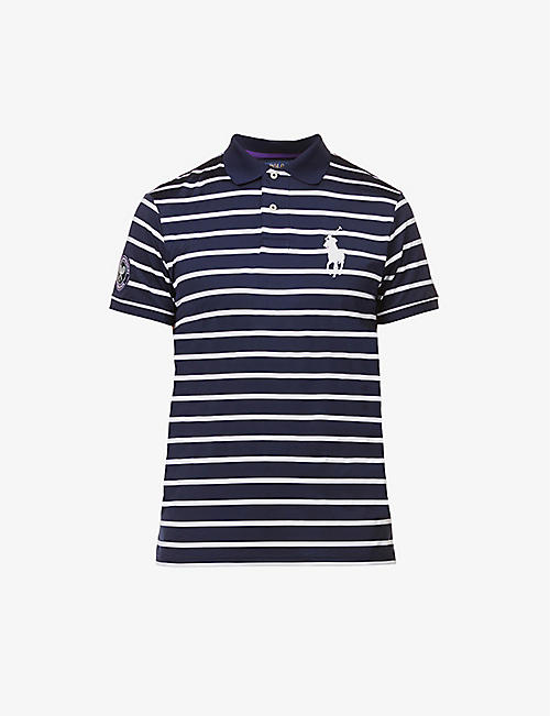 POLO RALPH LAUREN: Polo Ralph Lauren x Wimbledon striped stretch recycled polyester polo top
