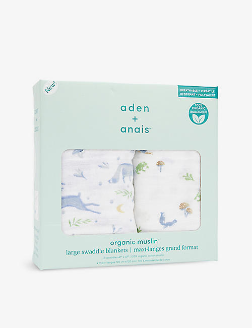 ADEN + ANAIS: Outdoors organic-cotton swaddles pack of two