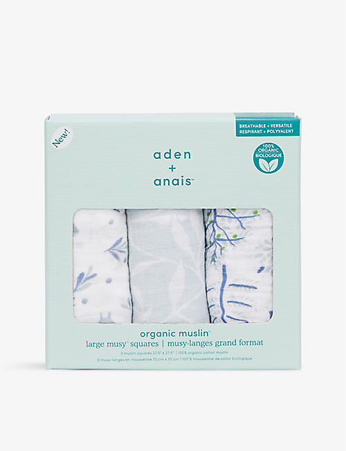 ADEN + ANAIS: Outdoors organic-cotton muslins pack of three