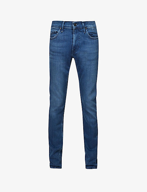 7 FOR ALL MANKIND: Paxtyn Luxe mid-rise tapered-leg stretch-cotton blend denim jeans