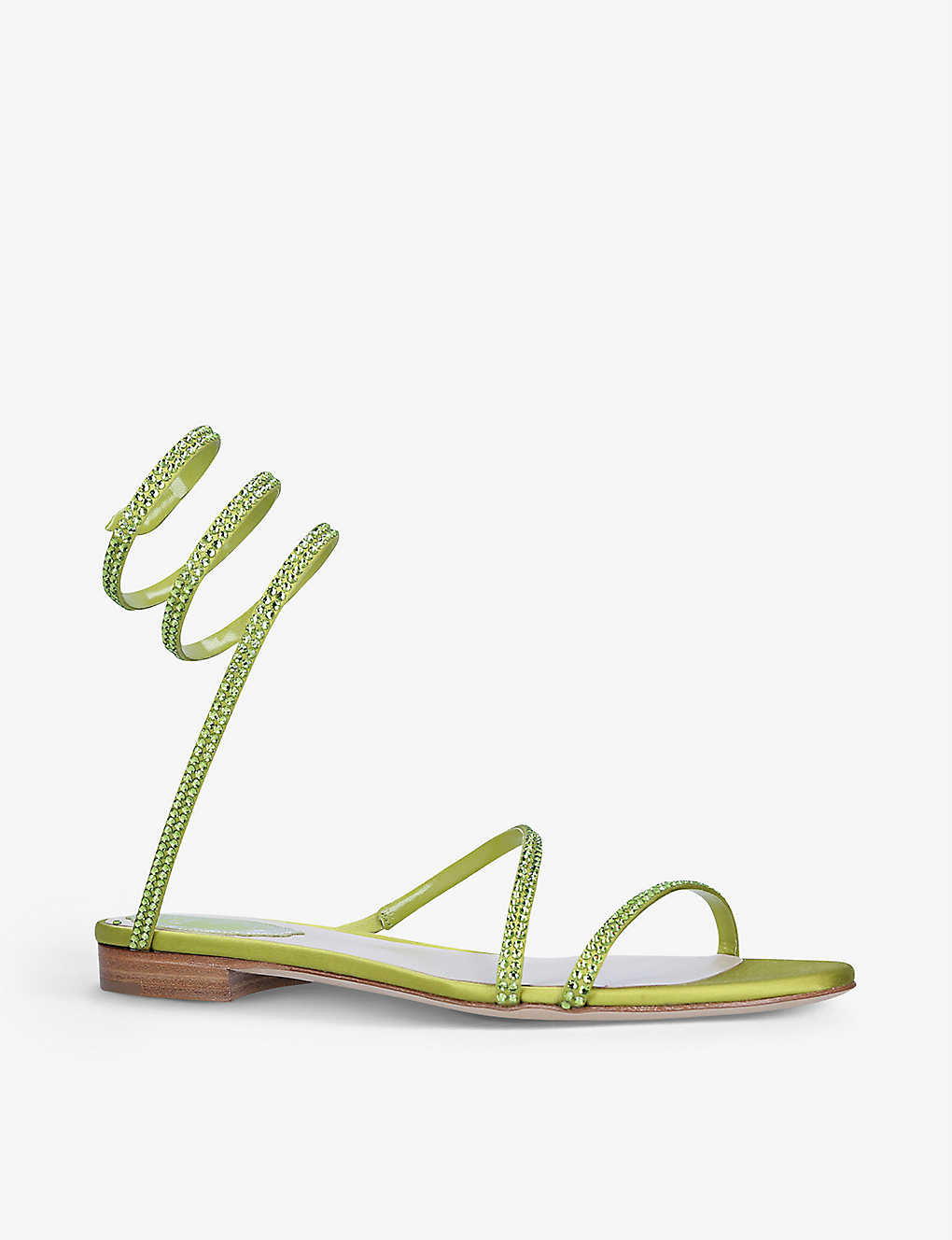 RENE CAOVILLA Cleo crystal-embellished satin leather sandals