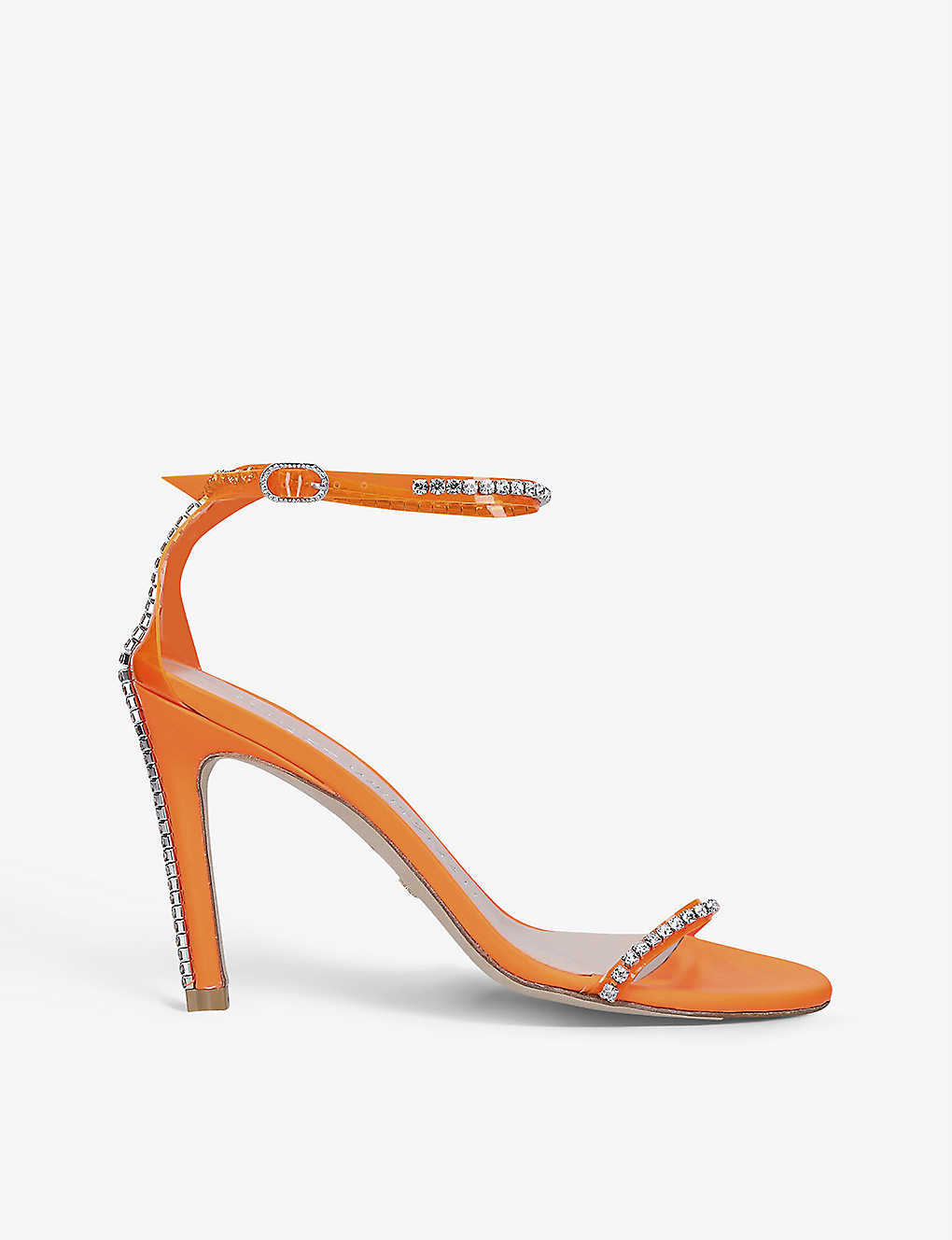 STUART WEITZMAN Nudistcurve crystal-embellished leather sandals
