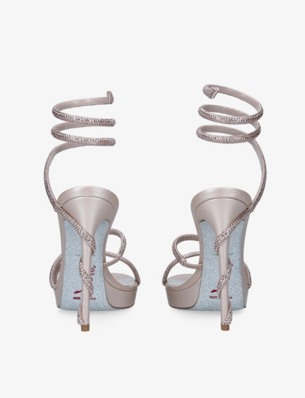 Cleo crystal-embellished leather heeled platform sandals