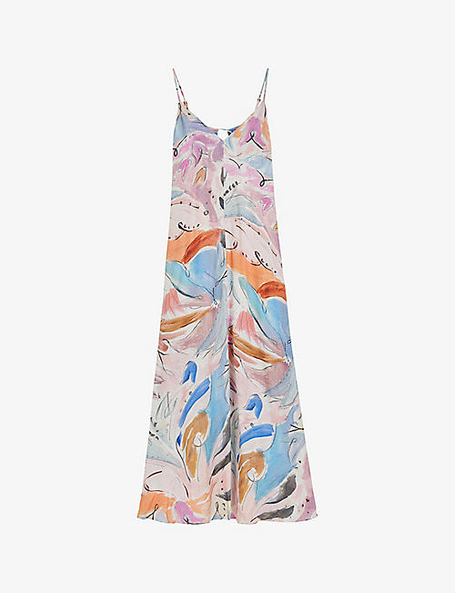TED BAKER: Lizybet abstract-print crepe maxi dress