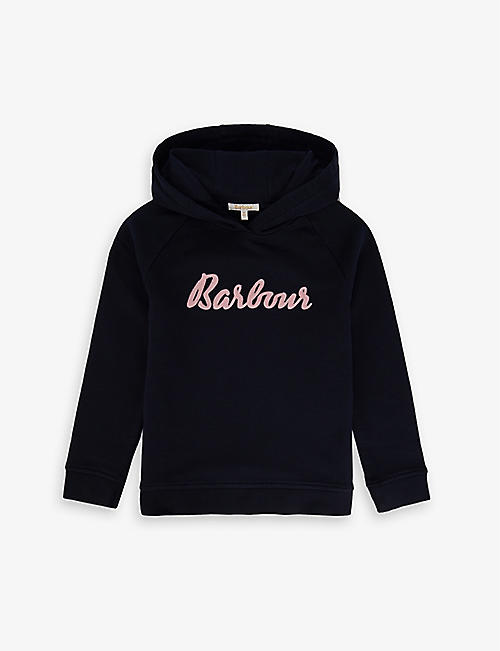 BARBOUR: Otterburn logo-print cotton-jersey hoody 6-13 years