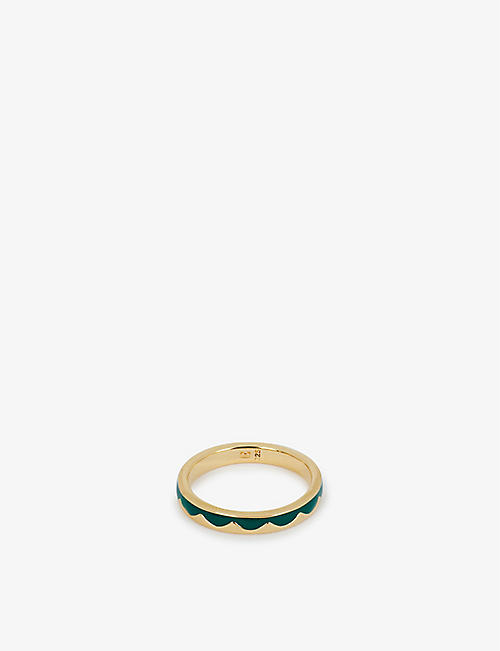 EDGE OF EMBER: Wave 18ct yellow-gold plated sterling-silver ring